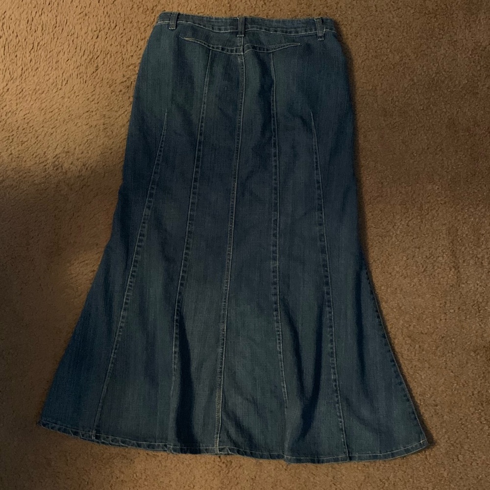 Baccini long denim jean skirt sz 8